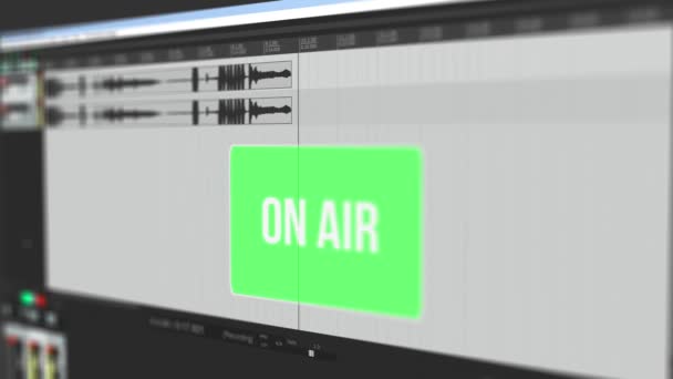 Video, které zobrazuje pohyblivý průběh nahrávání zvuku online — Stock video