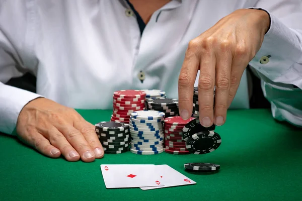 Poker Card Player Gambling Casino Chips — Stock Photo, Image