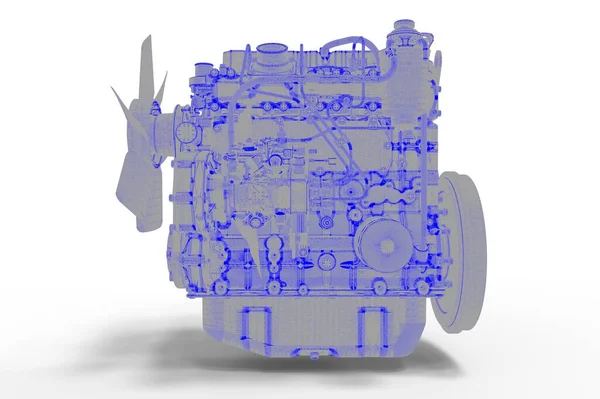 Renderizar Motor Carro Representando Desenvolvimento Motor Carro — Fotografia de Stock