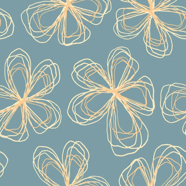 Квітковий безшовний візерунок з абстрактних квітів, стилізованих рослин для шпалер, листівок, обгорткового паперу або тканини — стоковий вектор