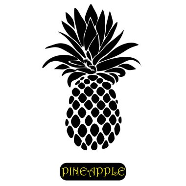 Siyah ananas izole edilmiş beyaz arkaplan.