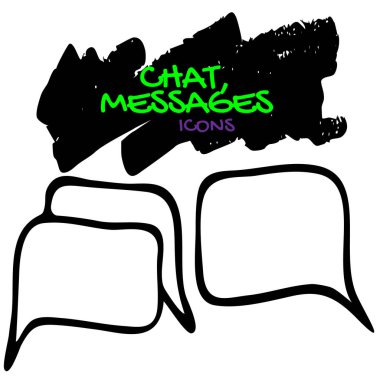 İleti ve diyalog sözcükleri için izole düz konuşma baloncukları.