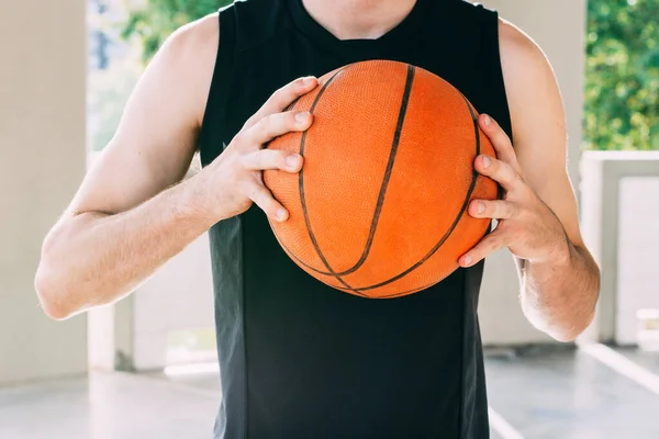 Pemain Basket Dengan Bola — Stok Foto