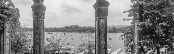 Panorama of Perfume River from Ha Khe Hill in Hue Vietnam