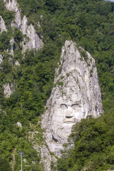 Portrait of King Decebalus on hillside