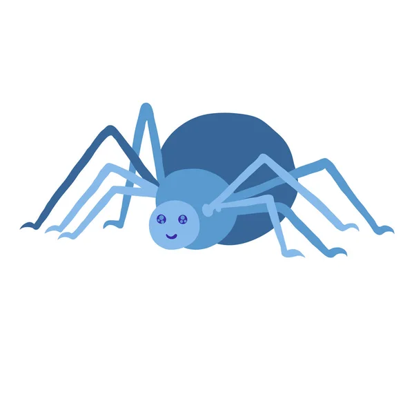 Ilustração Vetorial Colorida Uma Aranha Azul Engraçada Engraçada Bonito Gordura —  Vetores de Stock