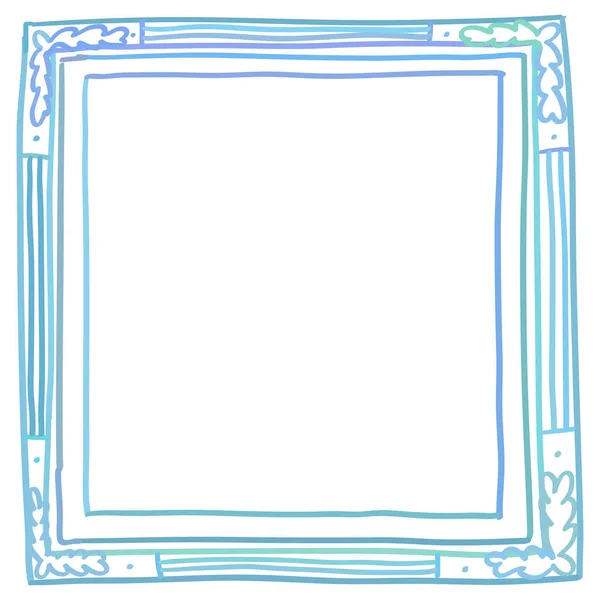 Quadro Imagem Estilo Doodle Gradiente Azul Desenhado Mão Arte Linha —  Vetores de Stock