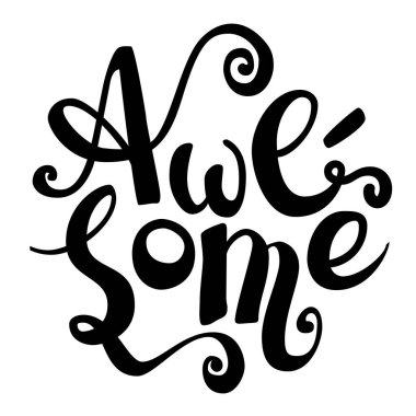 Muhteşem kelimesinin el çizimi fırça harfleri. Modern kaligrafi yuvarlak şekilli. Beyaz arka planda siyah mürekkep izole edilmiş. Baskı, kartlar, posterler, pullar, rozetler, raptiyeler, gravürler, lazer kesimi için uygun.