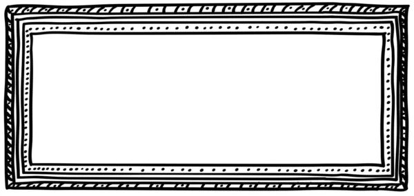 ポートレート カード プレゼンテーション バイオ 約セクションのための手描きのドアベクトルフレーム ブラック リニア 白い背景に隔離されている 水平Dlサイズ — ストックベクタ
