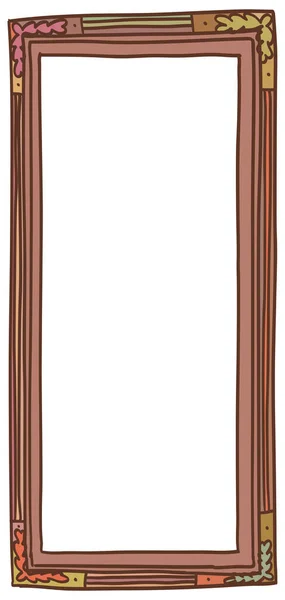 手描きのドアスタイルの木製の画像フレーム 子供っぽい絵 カード ポスター ウェブコンテンツ バナー ソーシャルメディアに使用できます 垂直Dlサイズ — ストックベクタ