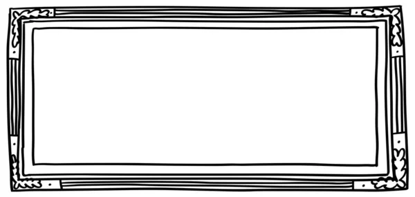 Черно Чернильная Рамка Стиле Каракулей Линейное Искусство Детский Рисунок Можно — стоковый вектор