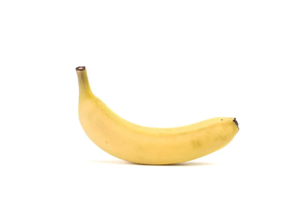 Rijp Gele Banaan Geïsoleerd Witte Achtergrond Gezond Voeding Eten Drinken — Stockfoto