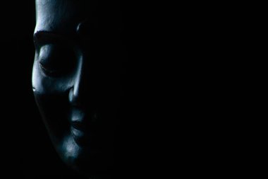 Alıntı ya da alıntı için arka plan olarak mükemmel, tipografi için çok yer var, gülümseyen Buda yüzü.