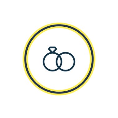 Düğün simgesi çizgi vektör Illustration. Güzel olaylar öğe de halka simgesi öğesi olarak kullanılabilir.