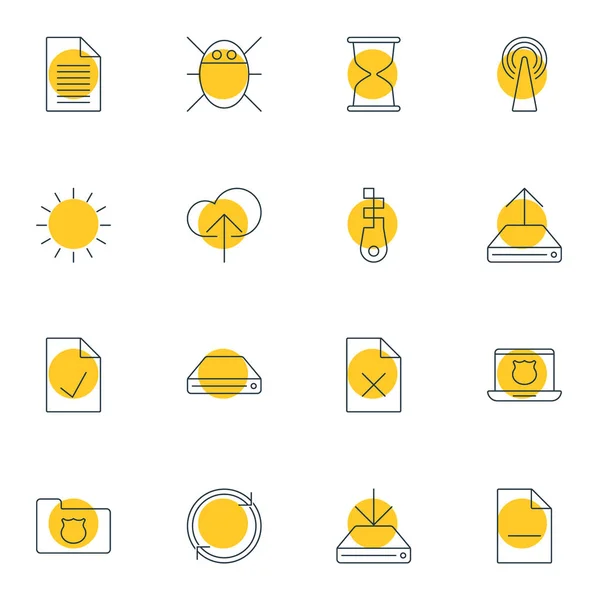 Ilustracja 16 styl linii ikony sieci. Można edytować zestaw klepsydra, reload, bezpiecznego komputera i inne elementy ikony. — Zdjęcie stockowe