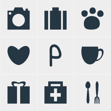 İade 9 simgeler vektör Illustration. Restoran, Cafe, eczane ve diğer simge öğeleri düzenlenebilir kümesi.