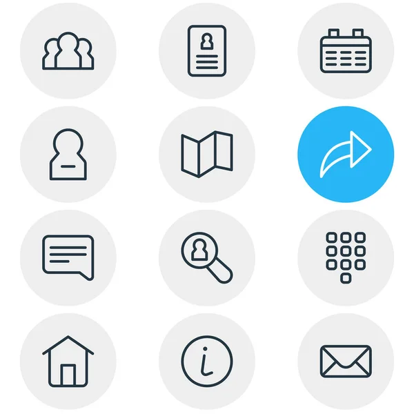 Векторная иллюстрация стиля 12 соединительных иконок. Набор таблиц речи, переписки, командных и других элементов иконы . — стоковый вектор