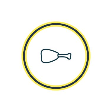 Tavuk simgesi çizgi vektör Illustration. Güzel restoran öğesi de bacak simgesi öğesi olarak kullanılabilir.