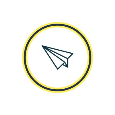Kağıt Uçak simgesi çizgi vektör Illustration. Güzel gezinti öğesi de origami simgesi öğesi olarak kullanılabilir.