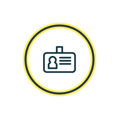 ID simgesi çizgi vektör Illustration. Güzel kişi öğesi de kimlik kartı simgesi öğesi olarak kullanılabilir.