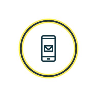ileti simgesi satırı Illustration. Güzel smartphone öğesi de posta simgesini öğesi olarak kullanılabilir.