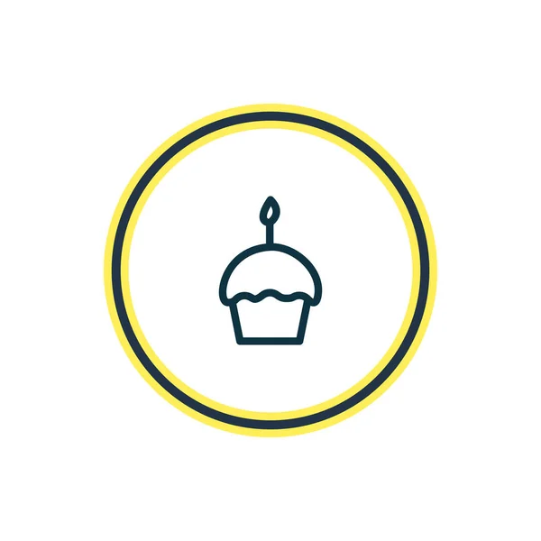 Ilustração da linha de ícone de cupcake. Elemento de entretenimento bonito também pode ser usado como elemento de ícone de muffin . — Fotografia de Stock