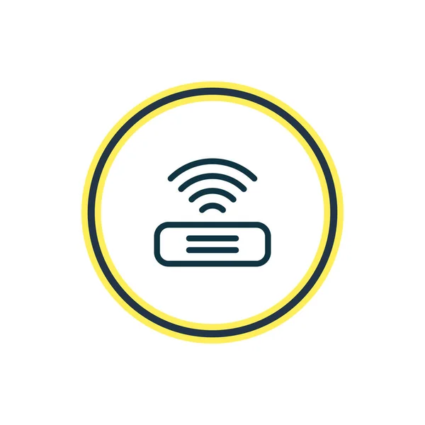 Vector illustration of modem icon line. Beautiful internet element also can be used as wifi icon element. — Stock Vector