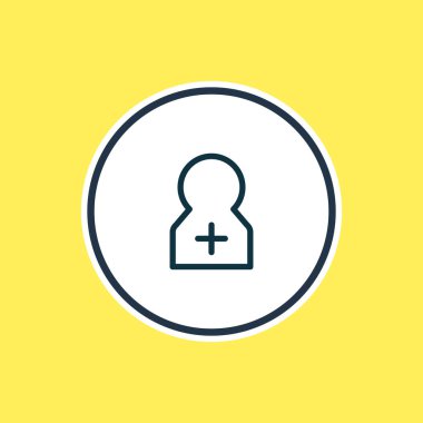 Kayıt hesap simgesi satırının gösterimi. Güzel kişi öğesi de Kullanıcı simgesi öğe eklediğinizde kullanılabilir..