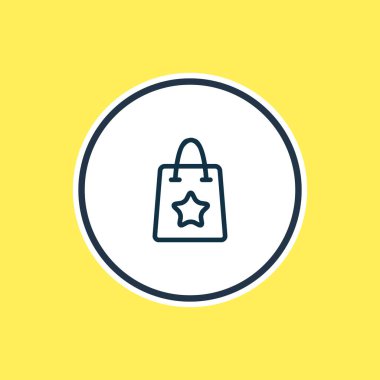 Hediyelik Çanta simgesi satır Illustration. Güzel kutlama öğesi de mal simgesi öğesi olarak kullanılabilir.