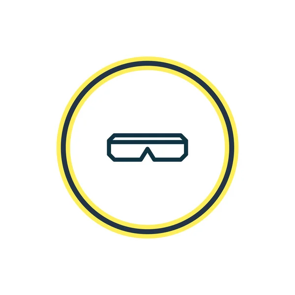 3 d メガネ アイコン ラインのベクトル イラスト。美しい音楽の要素も眼鏡アイコン要素として使用することができます。. — ストックベクタ