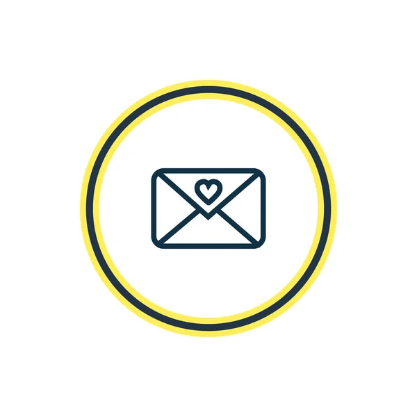 Ilustración vectorial de la línea del icono de la carta de amor. Hermoso elemento partido también se puede utilizar como elemento icono de correo . — Archivo Imágenes Vectoriales