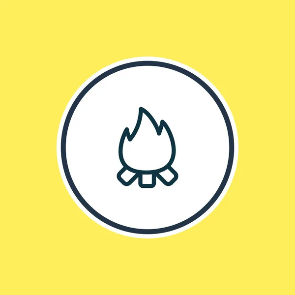 Illustrazione della linea dell'icona della fiamma. Bellissimo elemento da campeggio può anche essere utilizzato come elemento icona del falò . — Foto Stock