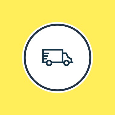 Kamyon simgesi çizgi vektör Illustration. Güzel araç öğesi de van simgesi öğesi olarak kullanılabilir.