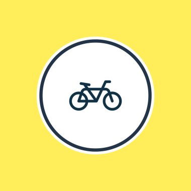 Bisiklet simgesi çizgi vektör Illustration. Güzel taşıma öğesi de bisiklet simgesi öğesi olarak kullanılabilir.