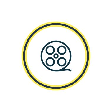 Film reel simgesi satır Illustration. Güzel bir müzik öğesi de film şeridi simge öğesi olarak kullanılabilir.