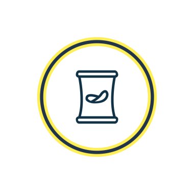 patates cipsi simgesi satır Illustration. Güzel kutlama öğesi de net simgesi öğesi olarak kullanılabilir.