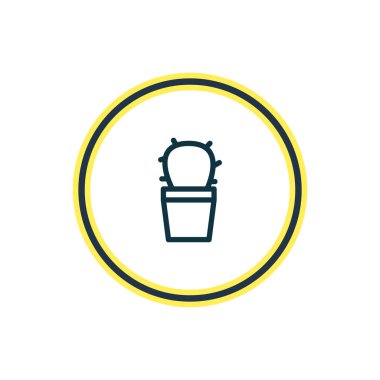 kaktüs simgesi satır Illustration. Güzel office öğesi de çöl çiçeği simgesi öğesi olarak kullanılabilir.