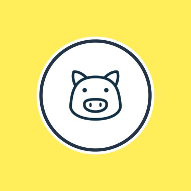 domuz simgesi satır Illustration. Güzel hayvanat bahçesi öğesi de domuz simgesi öğesi olarak kullanılabilir.