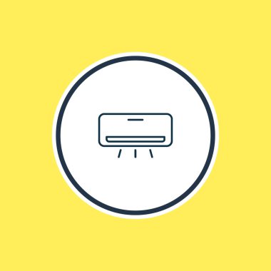 Klima simgesi satır Illustration. Güzel Turizm öğesi de serin simge öğesi olarak kullanılabilir.