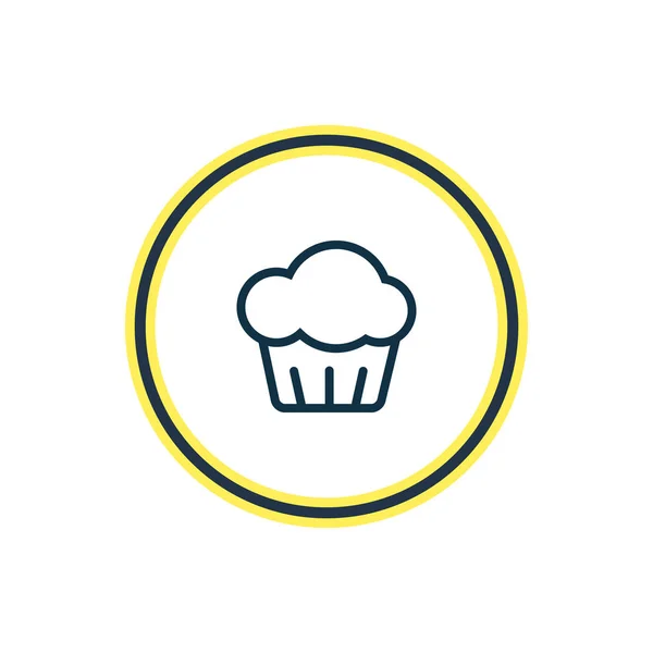 Ilustración de la línea de iconos cupcake. Hermoso elemento de fiesta también se puede utilizar como elemento icono de magdalena . — Foto de Stock