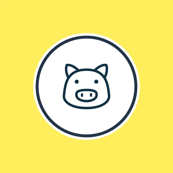 Ilustracja linia ikona świnia. Ogród zoologiczny element również może służyć jako element ikona wieprzowe. — Zdjęcie stockowe