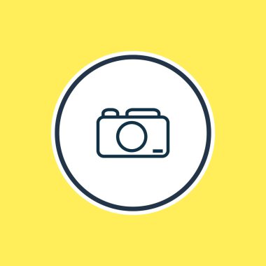 Fotoğraf kamera simgesi çizgi vektör Illustration. Güzel parti öğesi de yakalama simgesi öğesi olarak kullanılabilir.