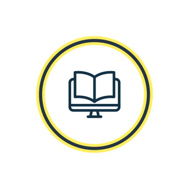 Vektör çizim ebook simgesi hattı. Güzel okumak öğe aynı zamanda kullanılabilir olarak online gönüllülük simgesi öğesi.