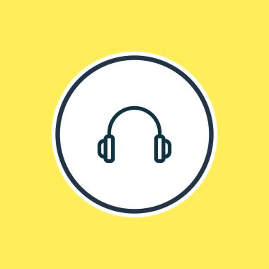 Kulaklık simgesi çizgi vektör Illustration. Güzel hobi öğesi de kulaklık simgesi öğesi olarak kullanılabilir.