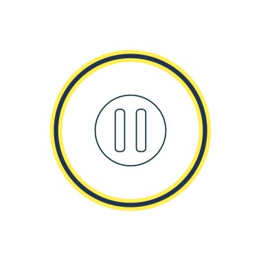 Duraklatma simgesi çizgi vektör Illustration. Güzel melodi öğesi de gecikme simgesi öğesi olarak kullanılabilir.