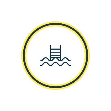 Havuzu simgesi çizgi vektör Illustration. Güzel sezon öğesi simgesi öğe yüzme olarak da kullanılabilir.