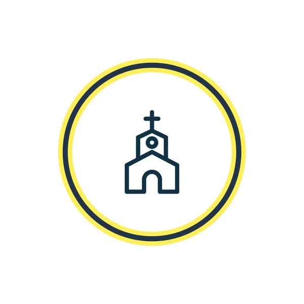 Ilustração vetorial da linha de ícones da igreja. Elemento de eventos bonitos também pode ser usado como elemento ícone da capela . —  Vetores de Stock