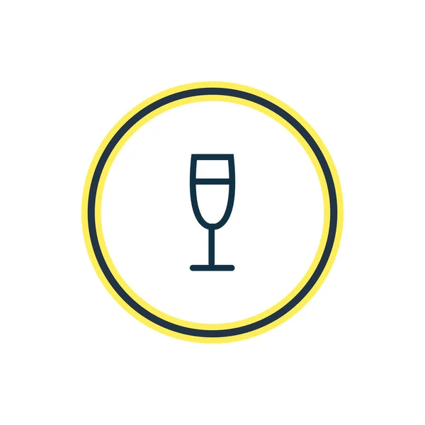 Vectorillustratie van champagne pictogram lijn. Mooie partij element kan ook gebruikt worden als wijnglas pictogram element. — Stockvector