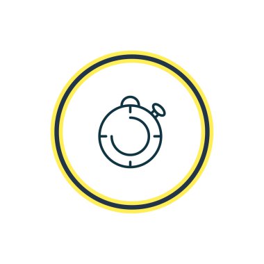 Kronometre simgesi çizgi vektör Illustration. Güzel spor öğesi de ikinci simge öğesi olarak kullanılabilir.