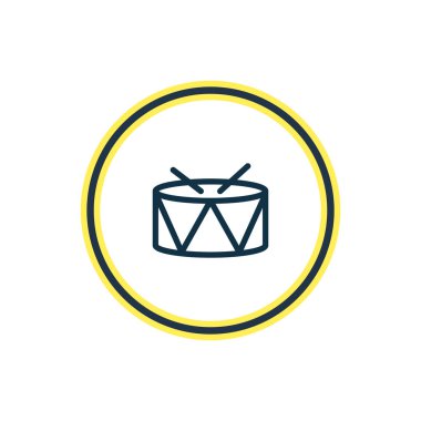 Davul simgesi çizgi vektör Illustration. Güzel olaylar öğe de tuzak simgesi öğesi olarak kullanılabilir.